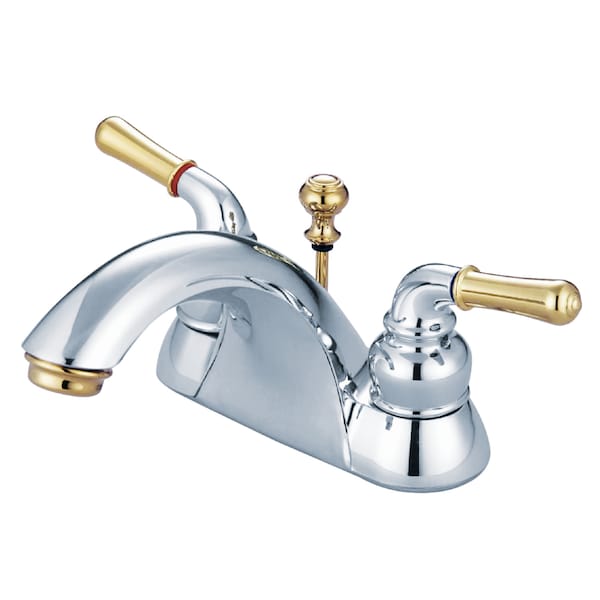Naples, 4" Centerset Bathroom Faucet, Chrome/Polished Brass